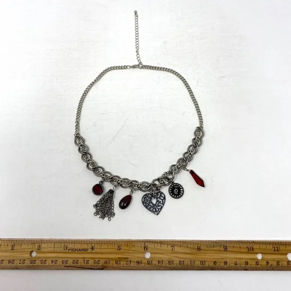 Chunky Necklace with Red Accents | 3 for $20 - Picture 5 of 6